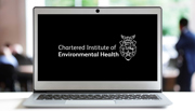 Laptop with CIEH logo on the screen