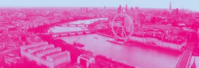 Sky view of the River Thames and London's South Bank