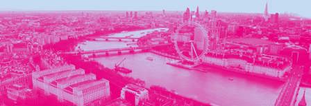 Sky view of the River Thames and London's South Bank